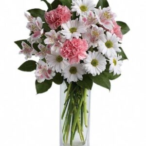 Carnations And Daisy flowers in Vase