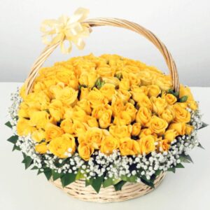 101 Yellow Rose Basket