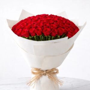 101 Red Roses In White Wrapping
