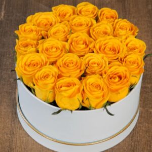 Yellow Roses In White Box